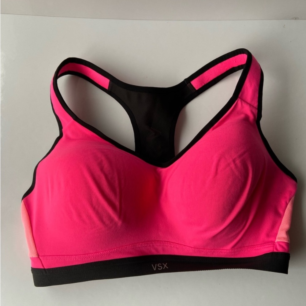 Victoria's Secret Incredible Maximum Support Sports Bra Hot Pink Black 36DD